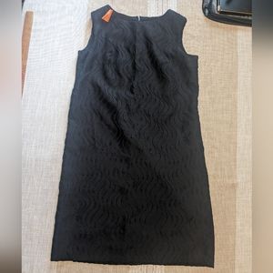 Vintage, handmade black sleeveless shift dress, large
